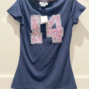 Floral Number 14 Design girls birthday shirt